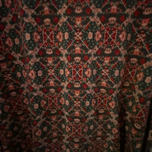 LuLaRoe Orange Brown Graphic Tunic Short Sleeve Dress - Picture 4 of 7